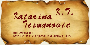 Katarina Tešmanović vizit kartica